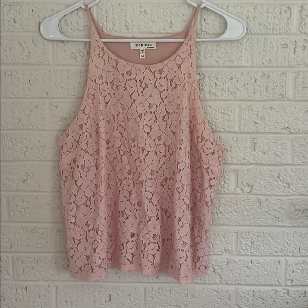 Pink Lace Halter Top